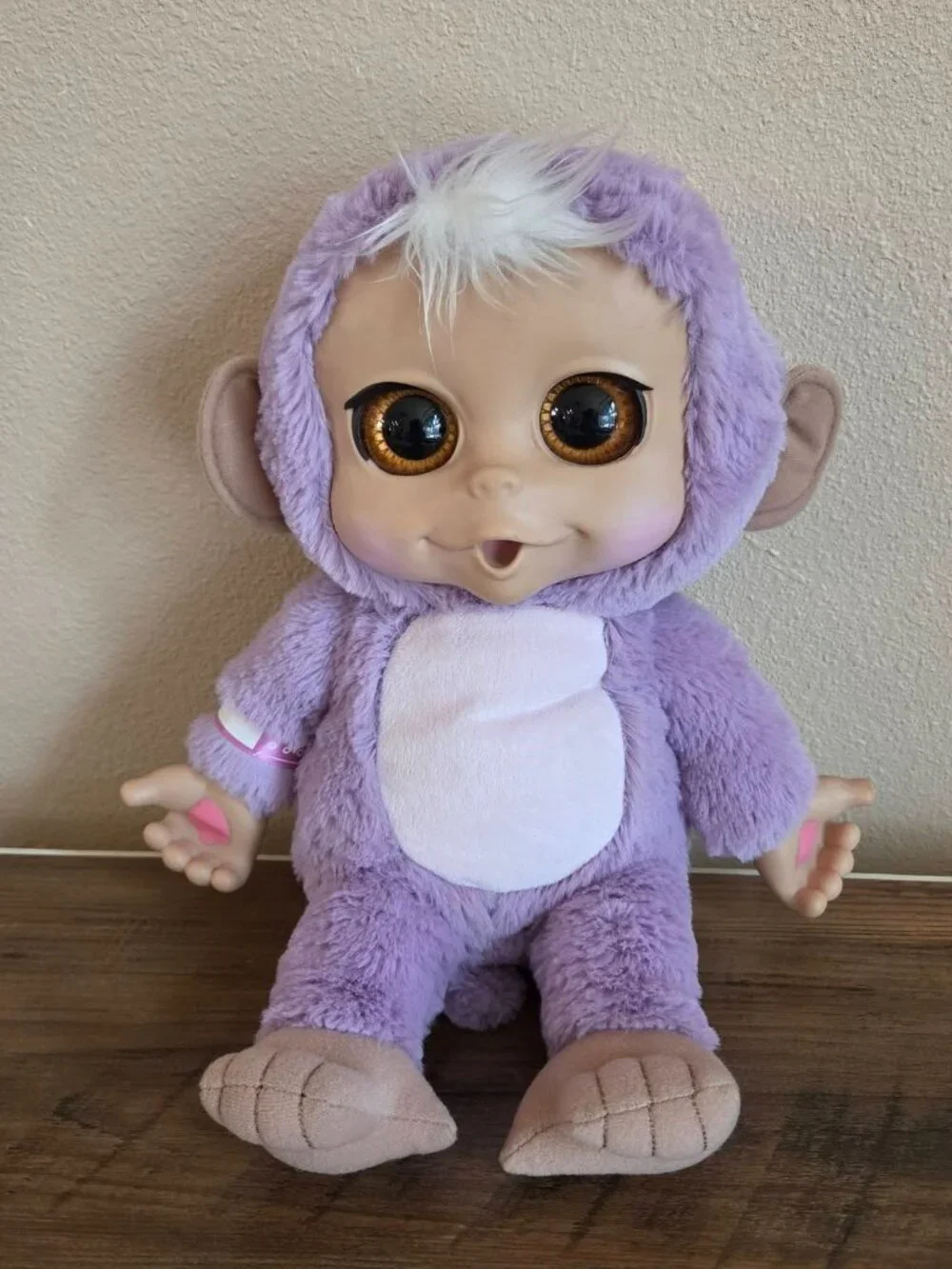 2015 Animal Babies Nursery Pink Monkey Baby Plush Jakks Sounds Works